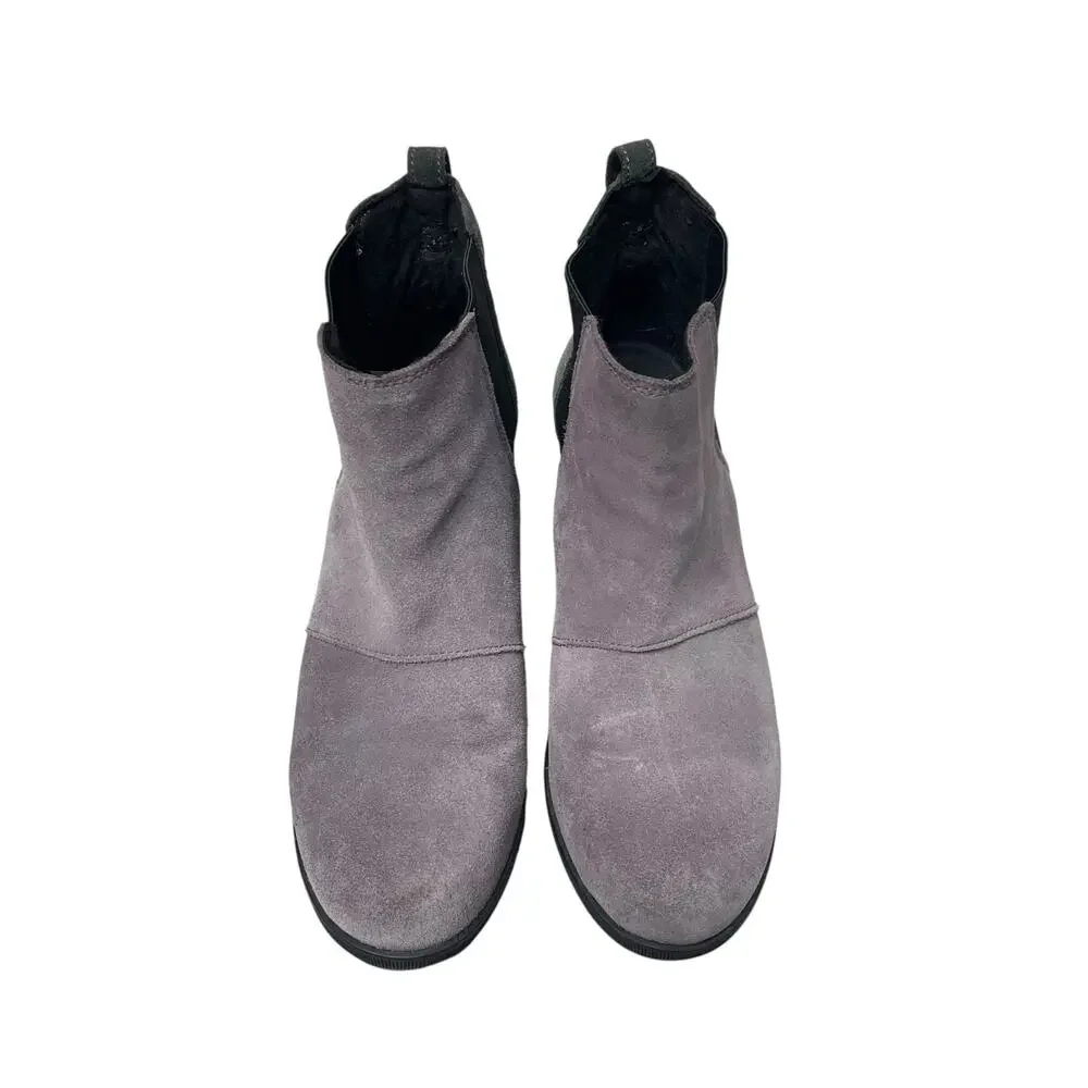 SOREL Joan of Arctic Wedge II Chelsea Boot Suede Purple Sage Size 10 NL3343-574